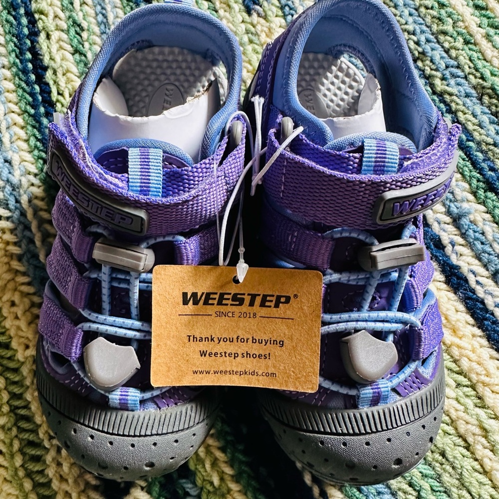 Purple and Blue Sneakers with Durable Soles